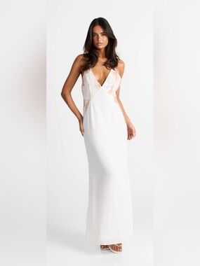 Sasha Therese ELARA MAXI DRESS WHITE Sequin S